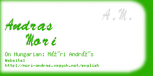 andras mori business card